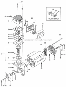 Page A Diagram and Parts List for WL301501  Campbell Hausfeld Compressor